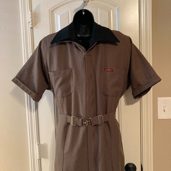 Para Suit Other - Vtg 60s 70s Mens Jumpsuit One Piece Leisure Polyester Leisure Para Sz 46 Short